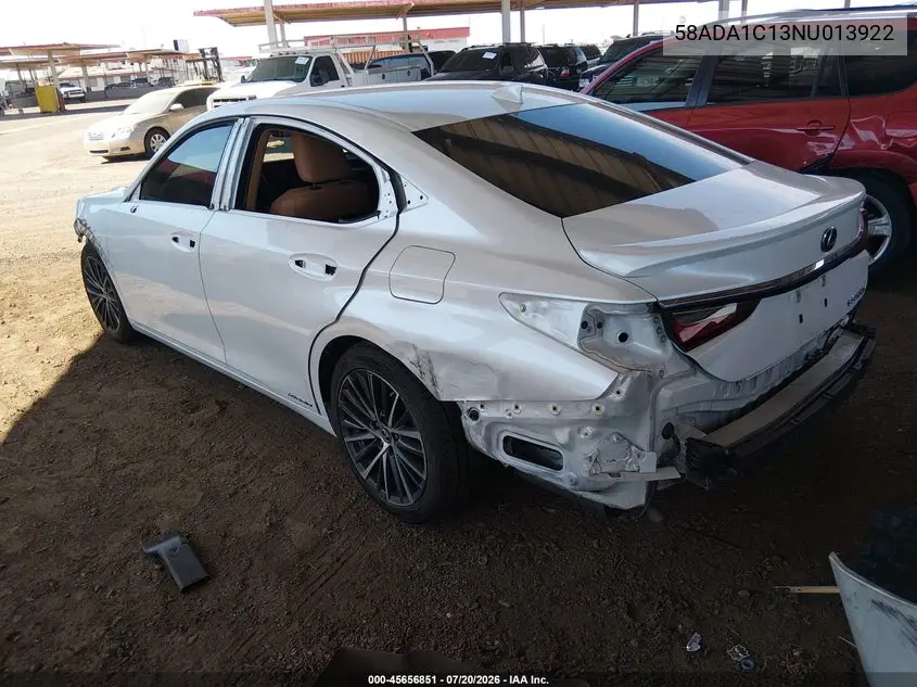 2022 Lexus Es 300H VIN: 58ADA1C13NU013922 Lot: 45656851