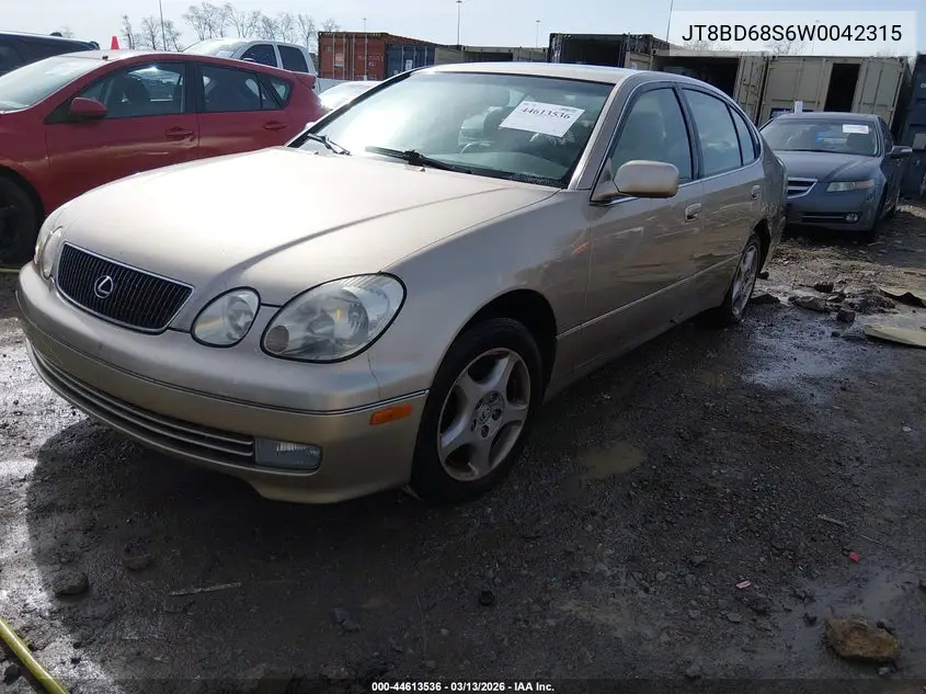 1998 Lexus Gs 300 VIN: JT8BD68S6W0042315 Lot: 44613536