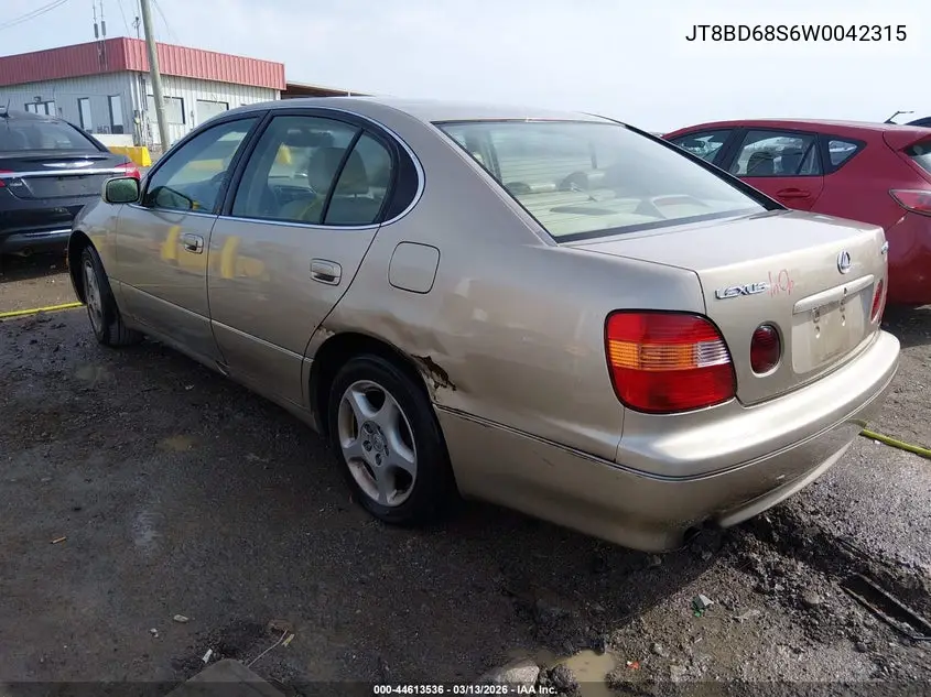 1998 Lexus Gs 300 VIN: JT8BD68S6W0042315 Lot: 44613536