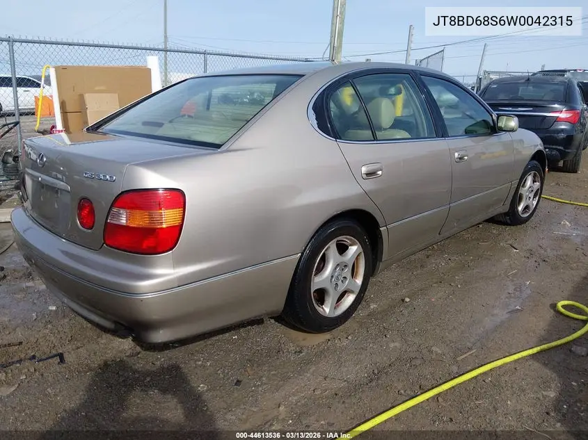 1998 Lexus Gs 300 VIN: JT8BD68S6W0042315 Lot: 44613536