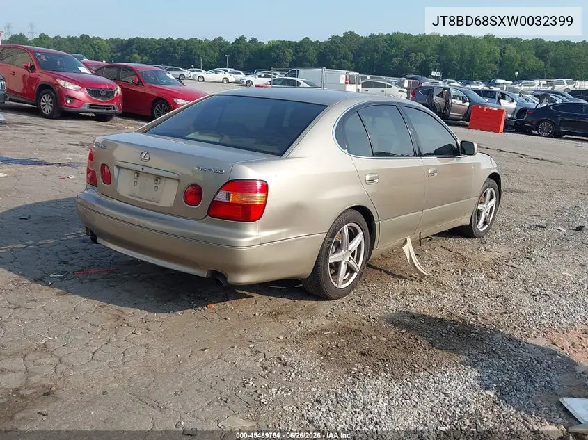 1998 Lexus Gs 300 VIN: JT8BD68SXW0032399 Lot: 45489764