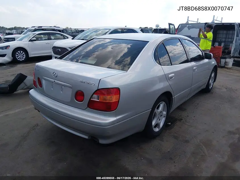 1999 Lexus Gs 300 VIN: JT8BD68S8X0070747 Lot: 45399555