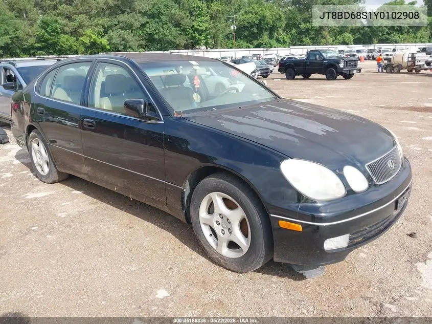 2000 Lexus Gs 300 VIN: JT8BD68S1Y0102908 Lot: 45186336
