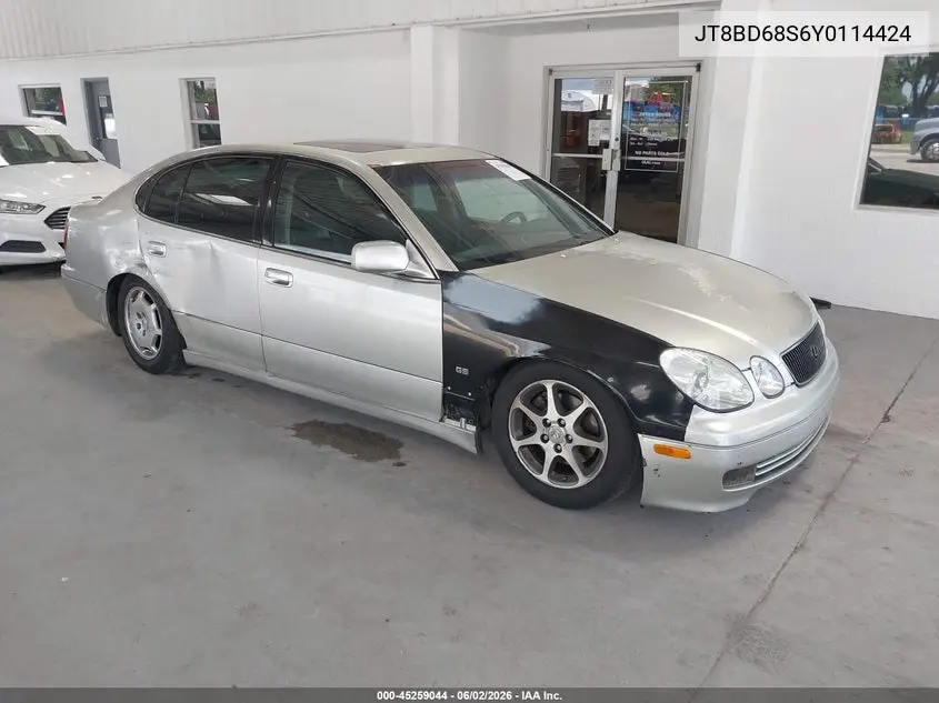 2000 Lexus Gs 300 VIN: JT8BD68S6Y0114424 Lot: 45259044