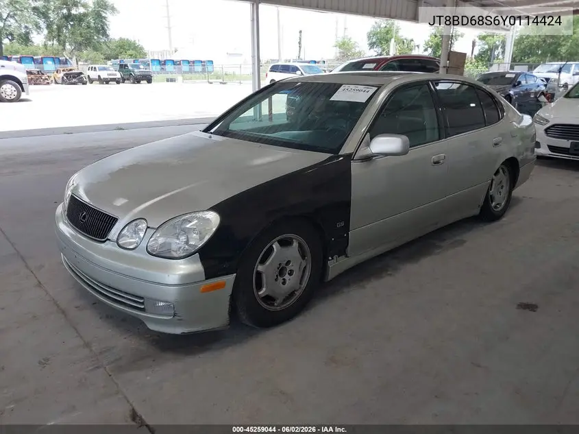 2000 Lexus Gs 300 VIN: JT8BD68S6Y0114424 Lot: 45259044