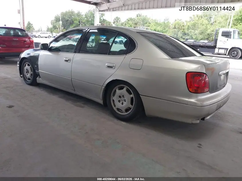 2000 Lexus Gs 300 VIN: JT8BD68S6Y0114424 Lot: 45259044