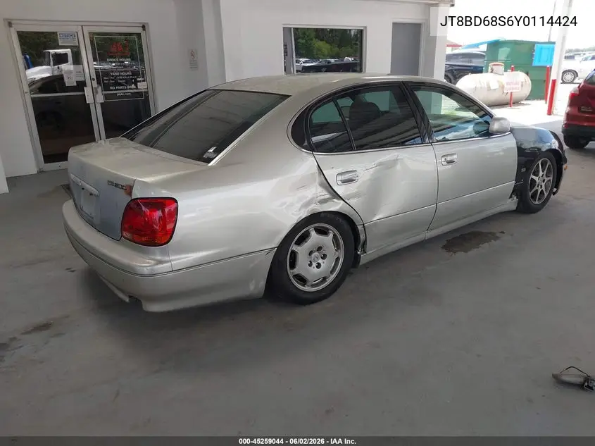 2000 Lexus Gs 300 VIN: JT8BD68S6Y0114424 Lot: 45259044