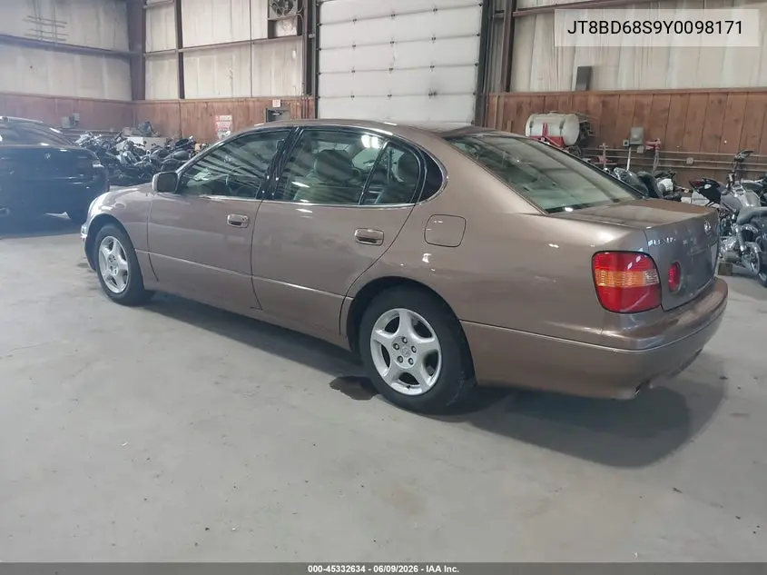 2000 Lexus Gs 300 VIN: JT8BD68S9Y0098171 Lot: 45332634