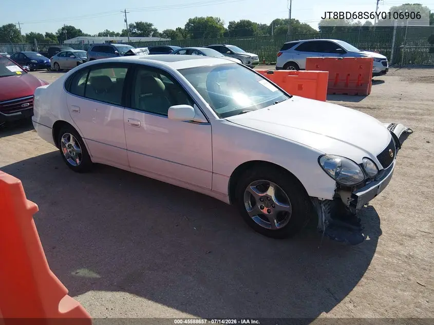 2000 Lexus Gs 300 VIN: JT8BD68S6Y0106906 Lot: 45588657