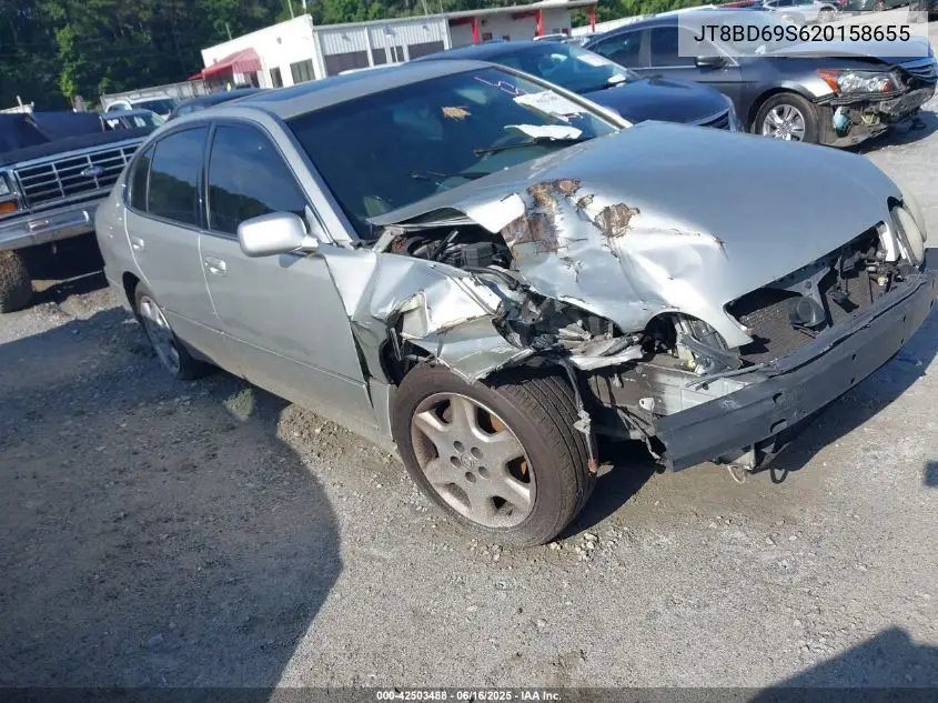 2002 Lexus Gs 300 VIN: JT8BD69S620158655 Lot: 42503488