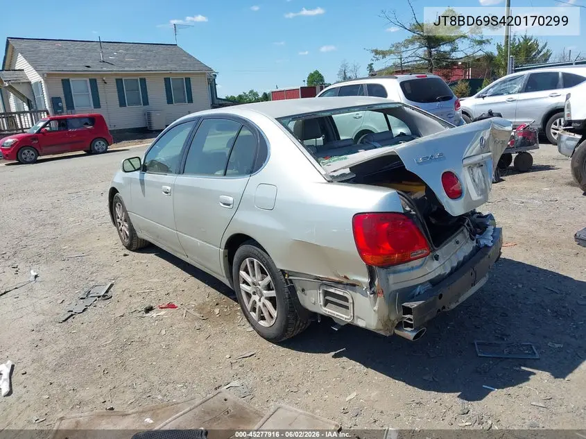 2002 Lexus Gs 300 VIN: JT8BD69S420170299 Lot: 45277916
