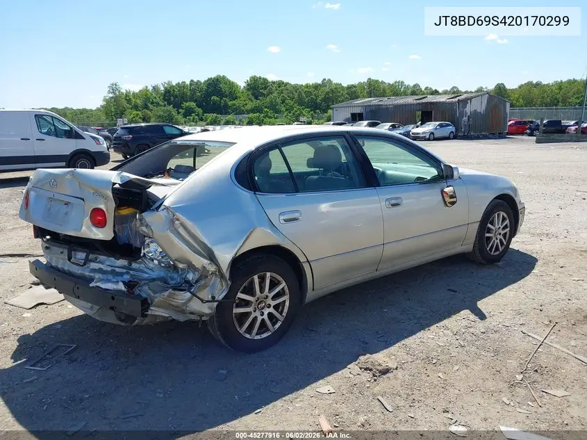 2002 Lexus Gs 300 VIN: JT8BD69S420170299 Lot: 45277916