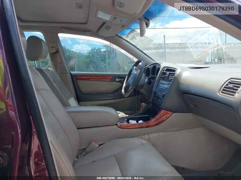 2003 Lexus Gs 300 VIN: JT8BD69S030179390 Lot: 45278599