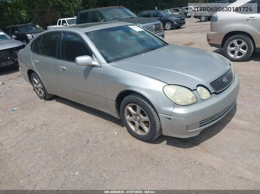 2003 Lexus Gs 300 VIN: JT8BD69S630181726 Lot: 45554825