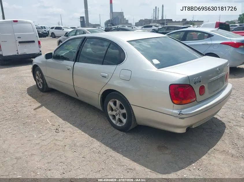 2003 Lexus Gs 300 VIN: JT8BD69S630181726 Lot: 45554825