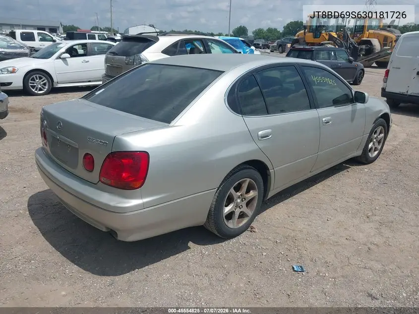 2003 Lexus Gs 300 VIN: JT8BD69S630181726 Lot: 45554825
