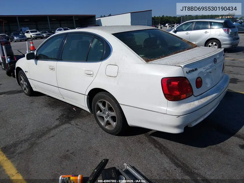 2003 Lexus Gs 300 VIN: JT8BD69S530190434 Lot: 45567592