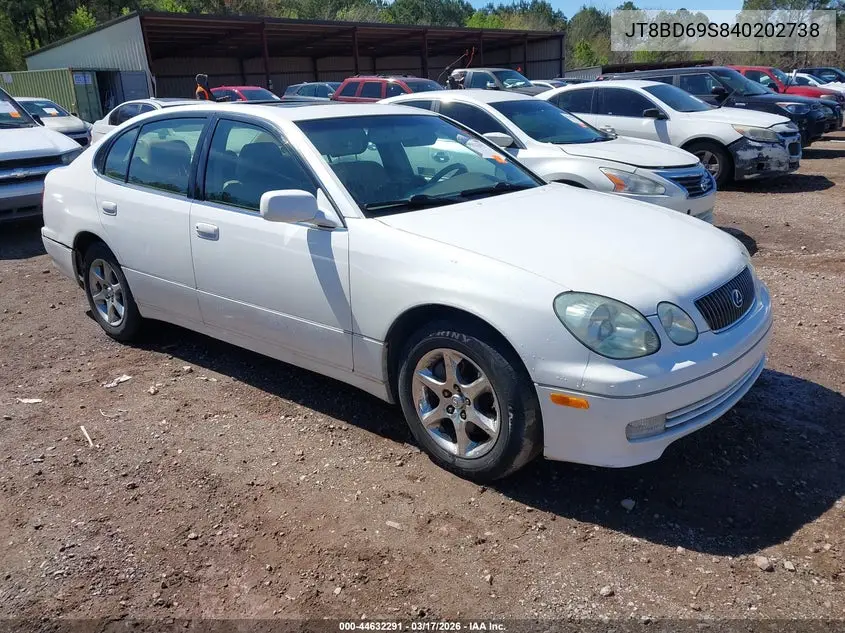 2004 Lexus Gs 300 VIN: JT8BD69S840202738 Lot: 44632291