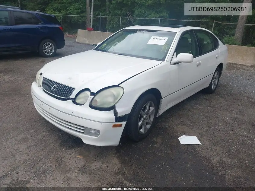 2005 Lexus Gs 300 VIN: JT8BD69S250206981 Lot: 45409004