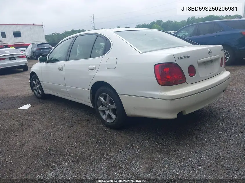 2005 Lexus Gs 300 VIN: JT8BD69S250206981 Lot: 45409004