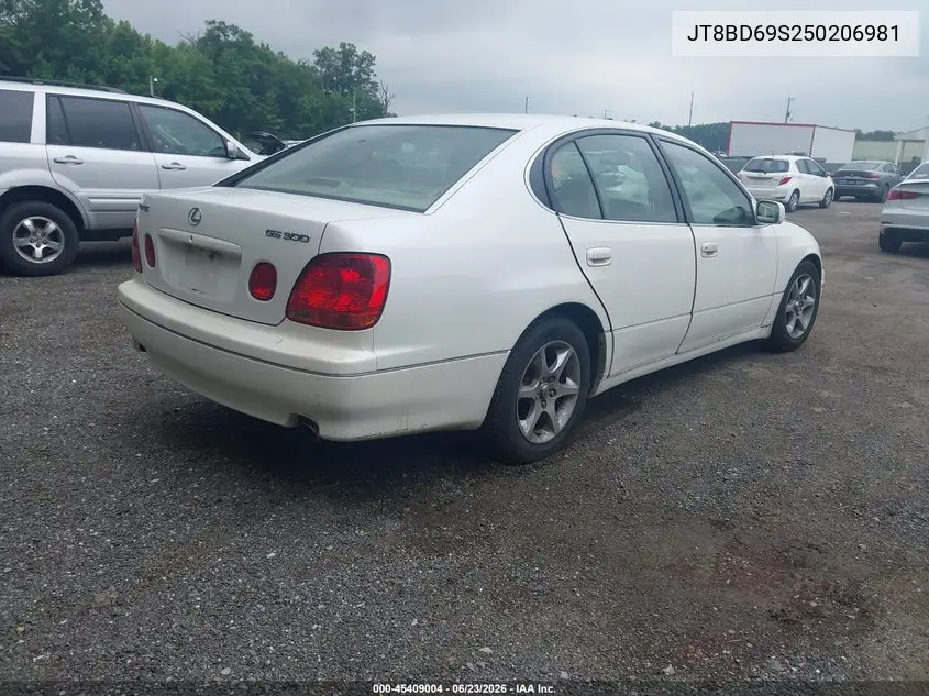 2005 Lexus Gs 300 VIN: JT8BD69S250206981 Lot: 45409004