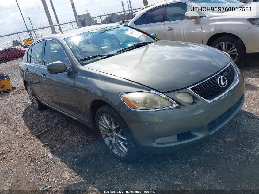 2006 Lexus Gs 300 VIN: JTHCH96S760017551 Lot: 43275477