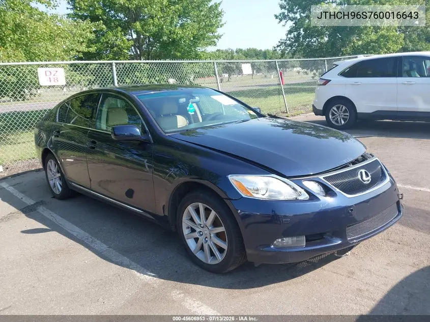 2006 Lexus Gs 300 VIN: JTHCH96S760016643 Lot: 45606953