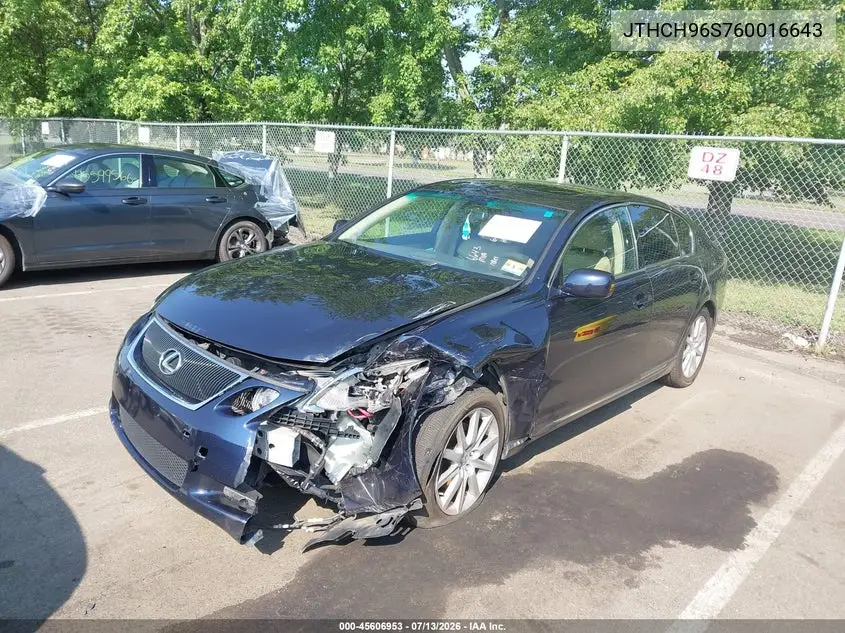 2006 Lexus Gs 300 VIN: JTHCH96S760016643 Lot: 45606953