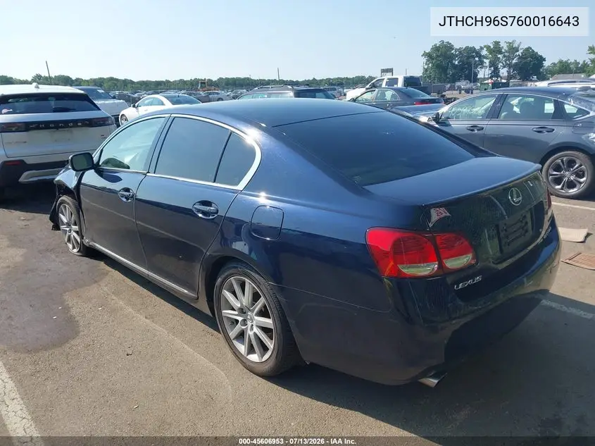 2006 Lexus Gs 300 VIN: JTHCH96S760016643 Lot: 45606953