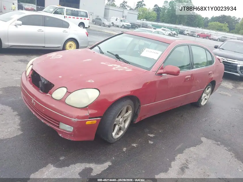 2000 Lexus Gs 400 VIN: JT8BH68X1Y0023934 Lot: 45214448