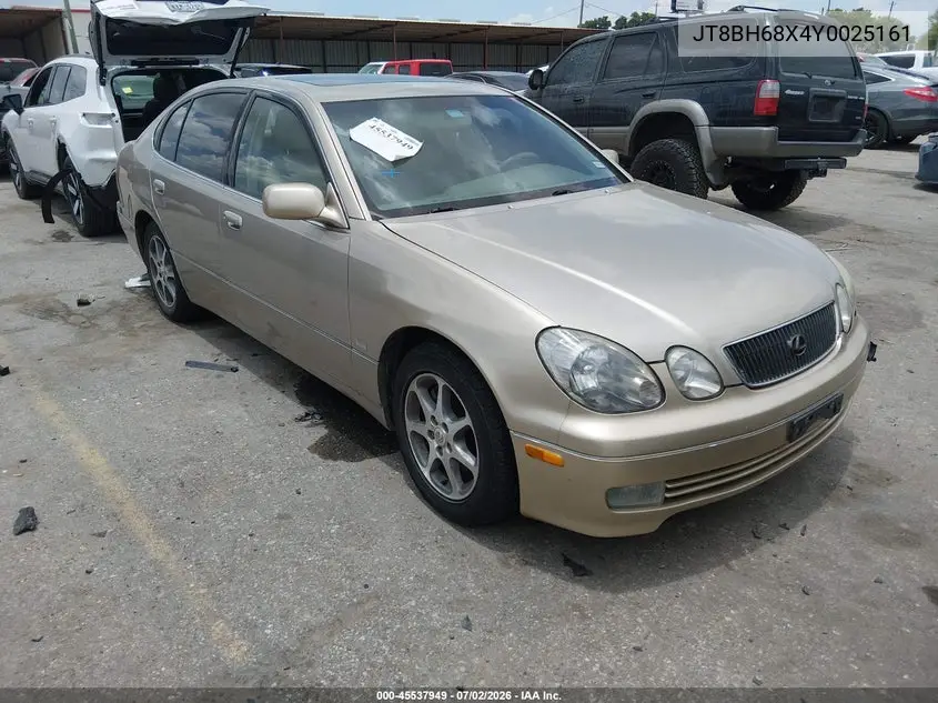 2000 Lexus Gs 400 VIN: JT8BH68X4Y0025161 Lot: 45537949