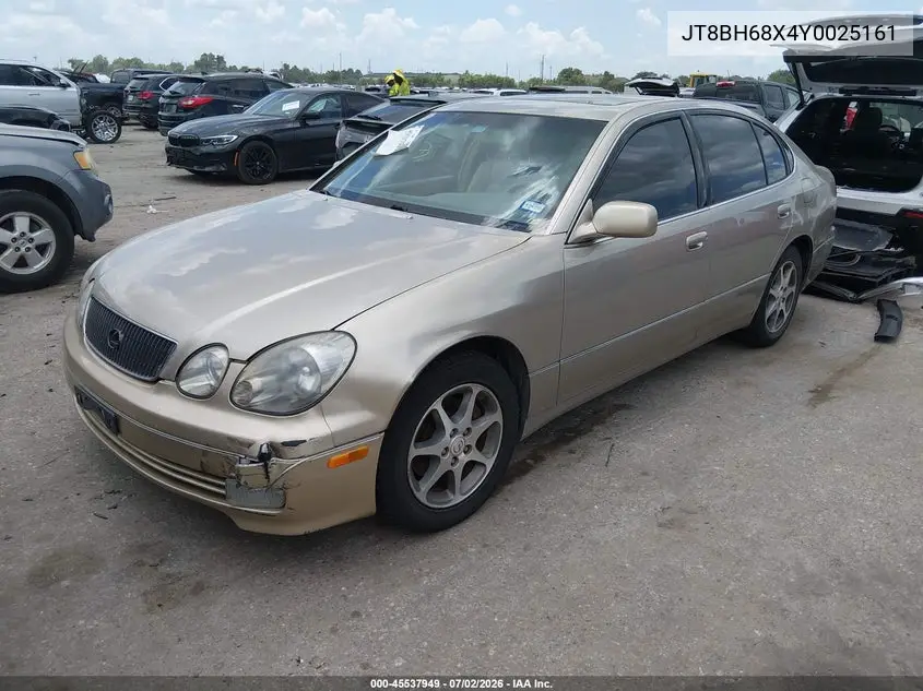 2000 Lexus Gs 400 VIN: JT8BH68X4Y0025161 Lot: 45537949