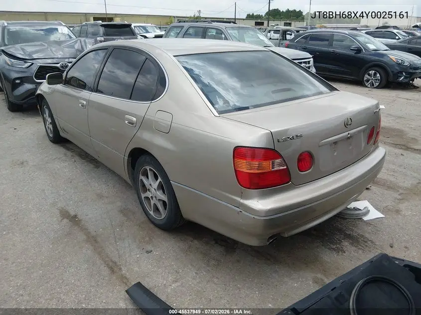 2000 Lexus Gs 400 VIN: JT8BH68X4Y0025161 Lot: 45537949