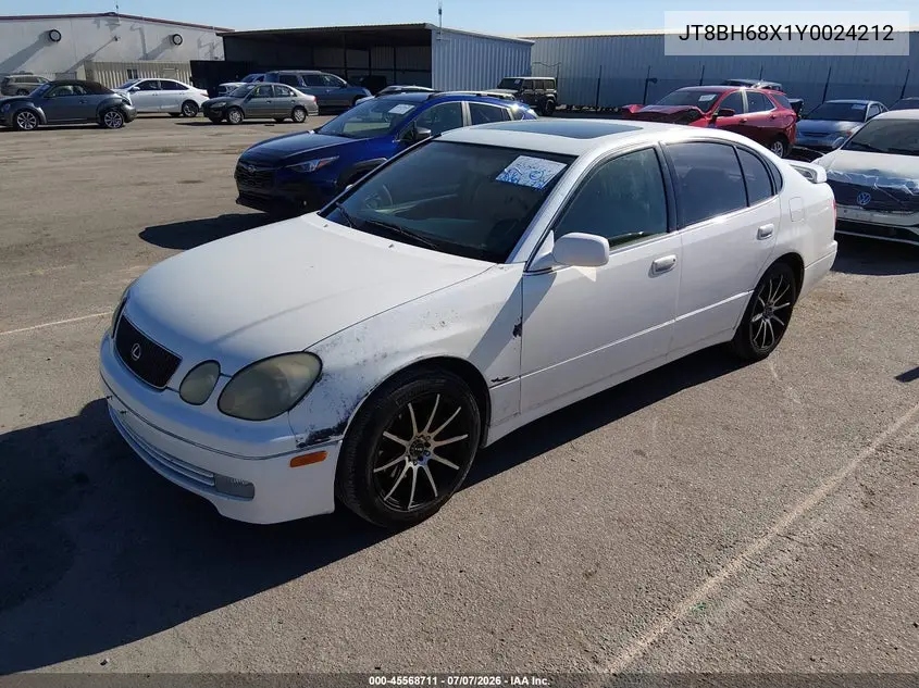 2000 Lexus Gs 400 VIN: JT8BH68X1Y0024212 Lot: 45568711
