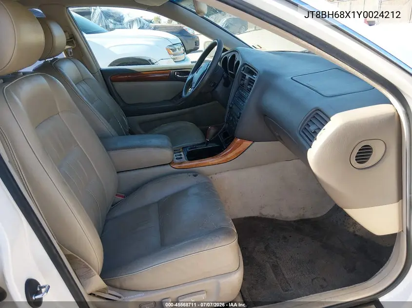 2000 Lexus Gs 400 VIN: JT8BH68X1Y0024212 Lot: 45568711