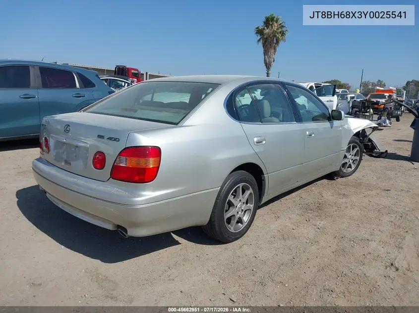 2000 Lexus Gs 400 VIN: JT8BH68X3Y0025541 Lot: 45662951