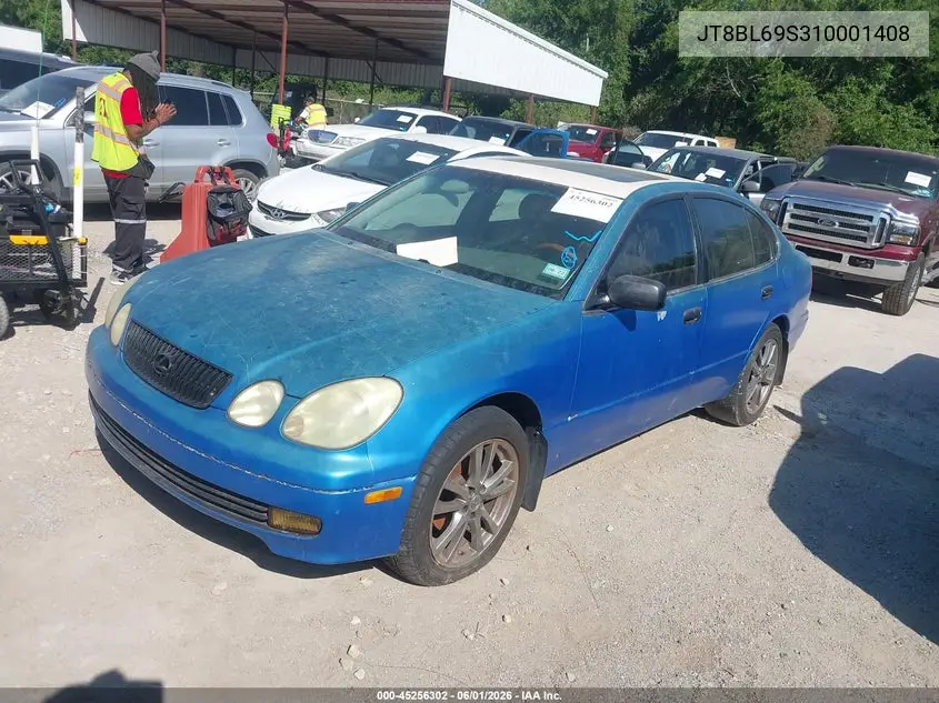 2001 Lexus Gs 430 VIN: JT8BL69S310001408 Lot: 45256302