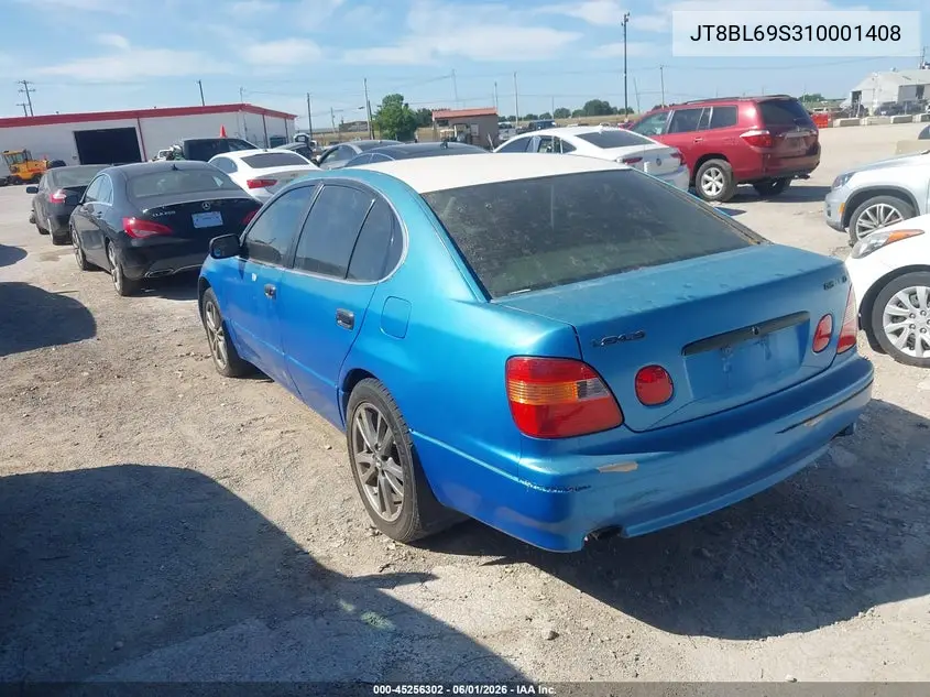2001 Lexus Gs 430 VIN: JT8BL69S310001408 Lot: 45256302