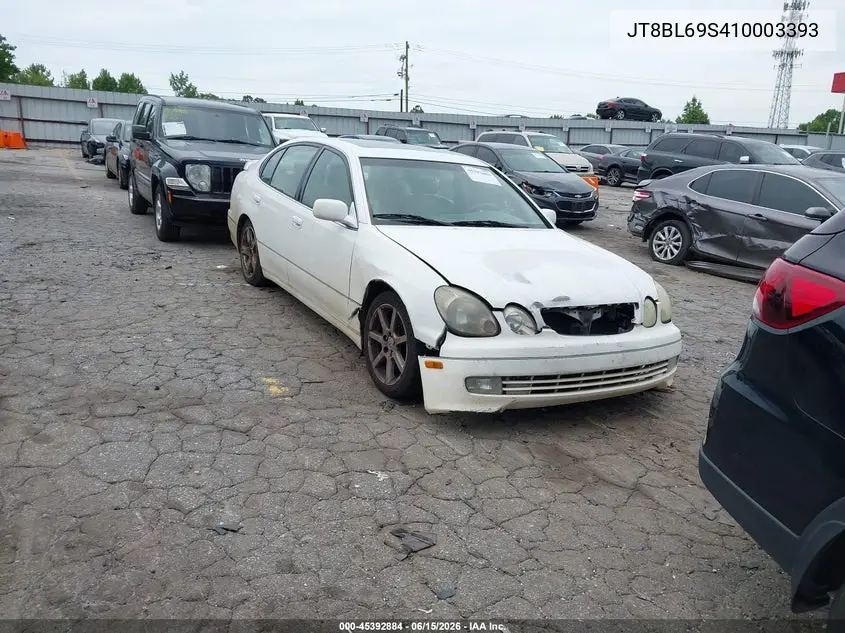 2001 Lexus Gs 430 VIN: JT8BL69S410003393 Lot: 45392884