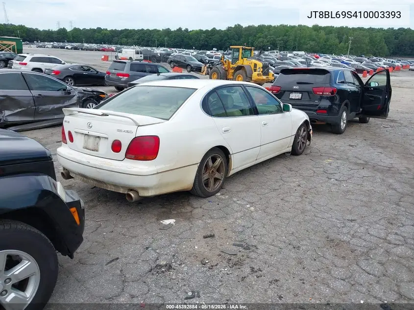 2001 Lexus Gs 430 VIN: JT8BL69S410003393 Lot: 45392884