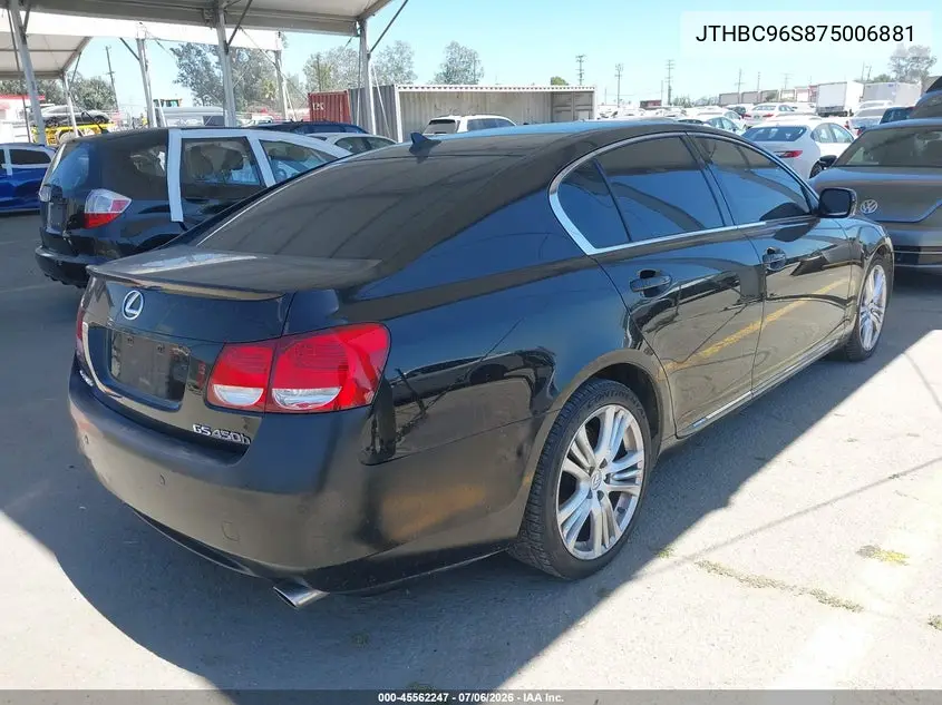 2007 Lexus Gs 450H VIN: JTHBC96S875006881 Lot: 45562247
