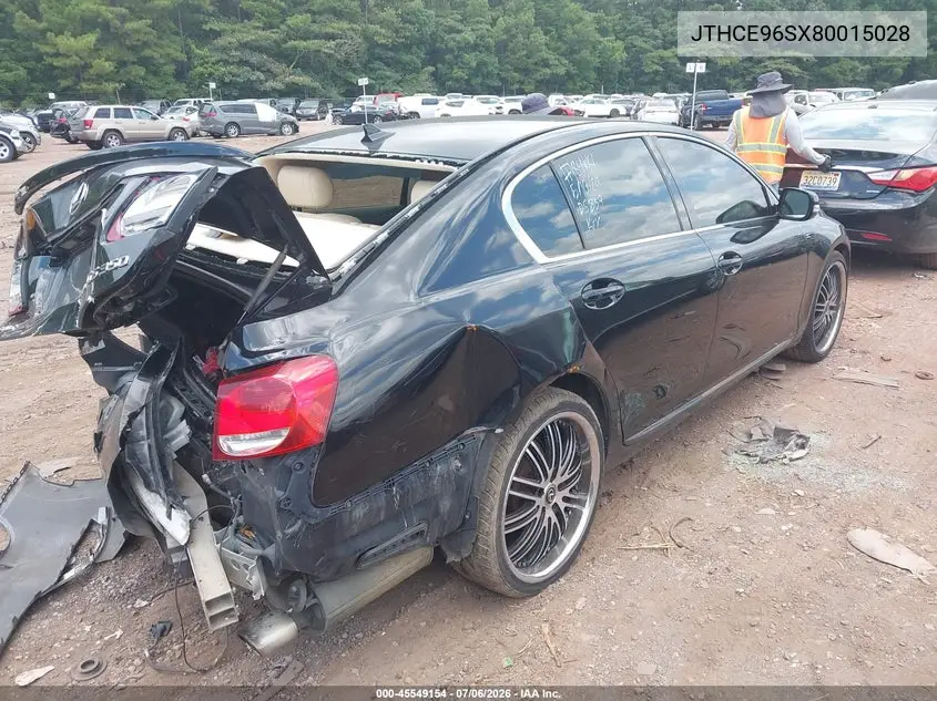 2008 Lexus Gs 350 VIN: JTHCE96SX80015028 Lot: 45549154