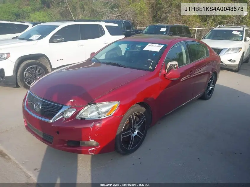 2010 Lexus Gs 350 VIN: JTHBE1KS4A0048678 Lot: 41917589