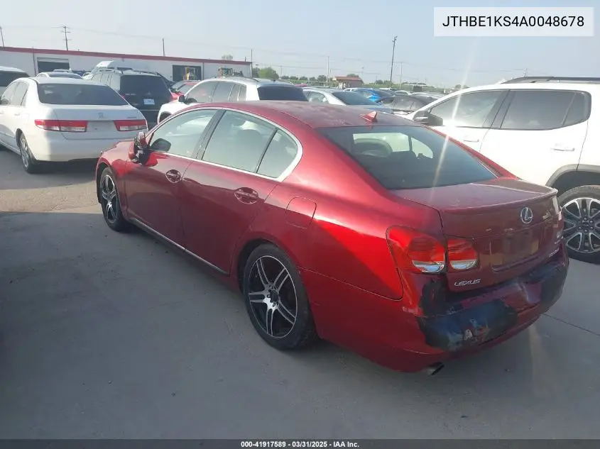 2010 Lexus Gs 350 VIN: JTHBE1KS4A0048678 Lot: 41917589