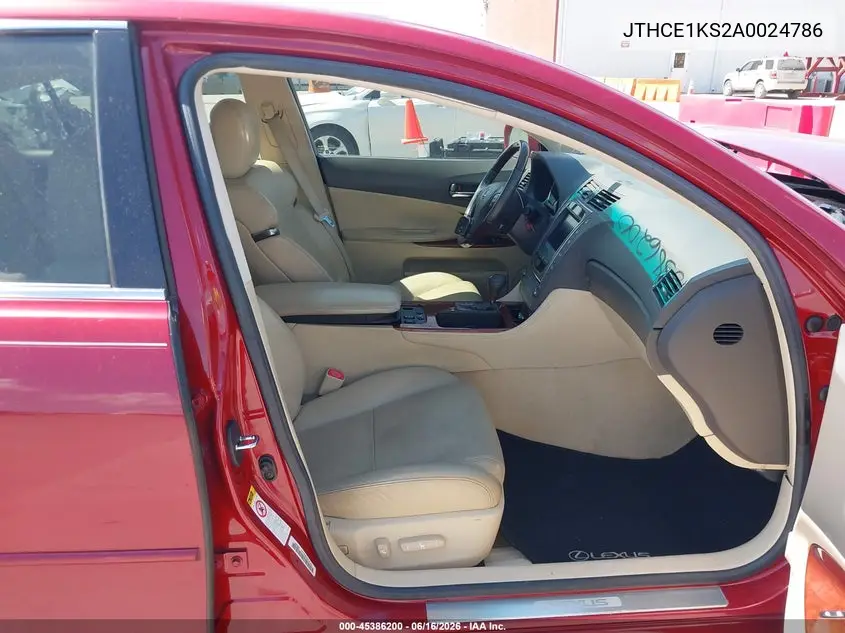 2010 Lexus Gs 350 VIN: JTHCE1KS2A0024786 Lot: 45386200