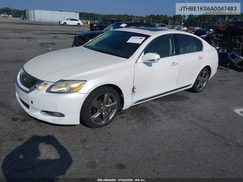 2010 Lexus Gs 350 VIN: JTHBE1KS6A0047483 Lot: 45544492