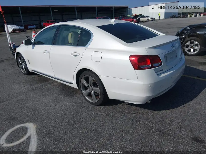 2010 Lexus Gs 350 VIN: JTHBE1KS6A0047483 Lot: 45544492
