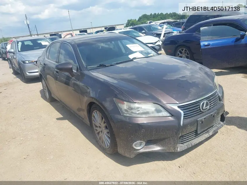 2013 Lexus Gs 350 VIN: JTHBE1BL4D5017138 Lot: 45527922