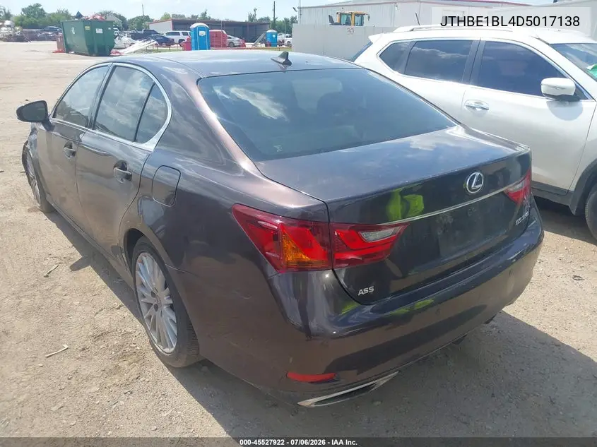 2013 Lexus Gs 350 VIN: JTHBE1BL4D5017138 Lot: 45527922