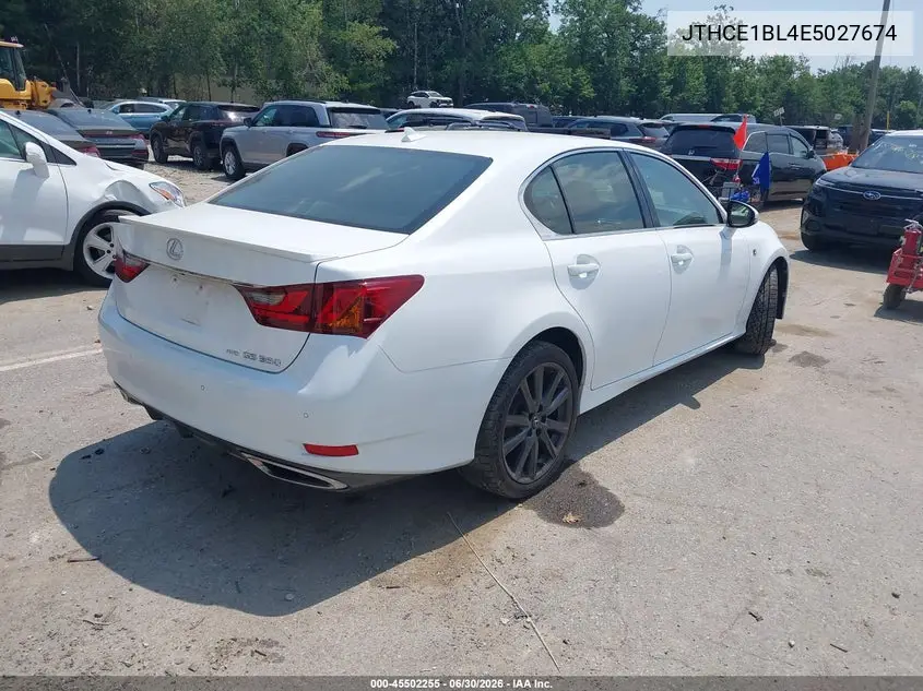 2014 Lexus Gs 350 VIN: JTHCE1BL4E5027674 Lot: 45502255